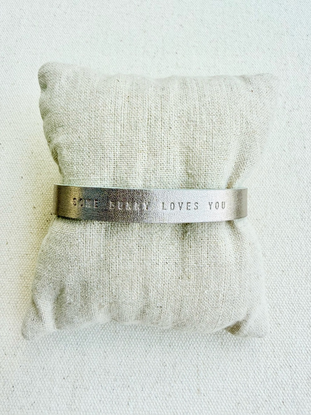 *Single Leather Band* KEEP COLLECTIVE Retired Engraved “Some Bunny Loves Me”